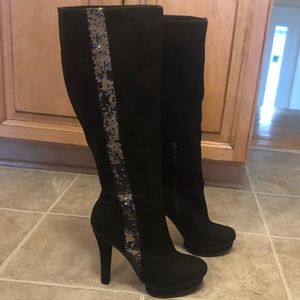 J LO MALINA BLACK SEQUIN BOOT